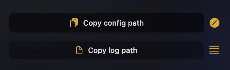 edit the config from UI