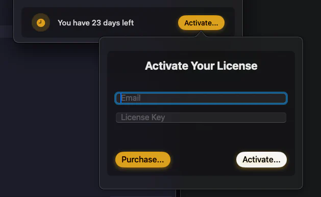 license activation view